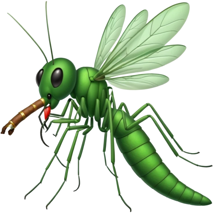 mosquito verde fumando un cigarro emoji