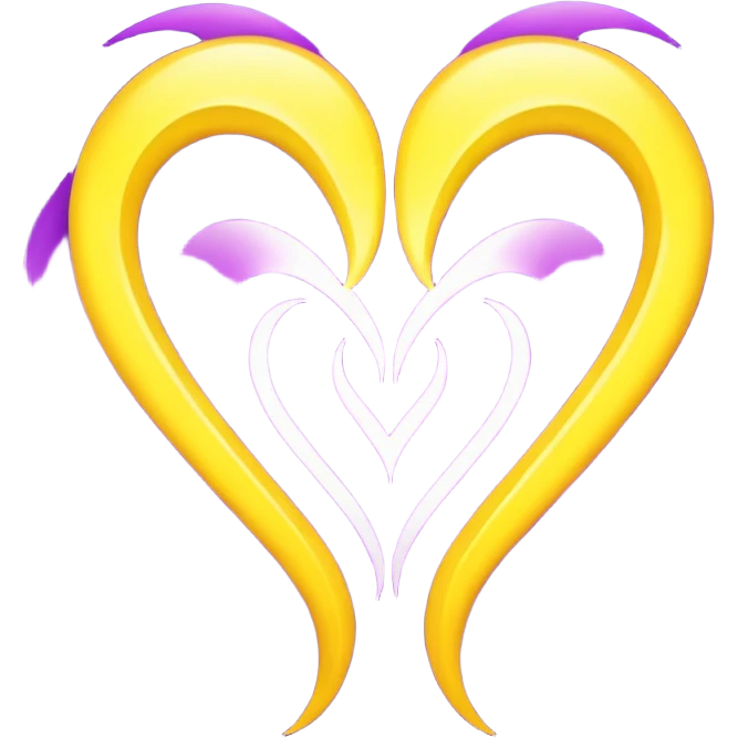 Yellow and purple twin flames emoji
