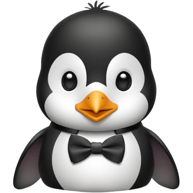 Penguin wear cute bow tie emoji