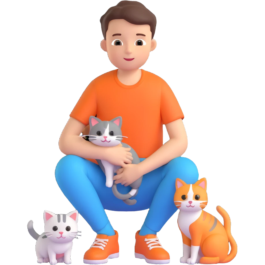 boy and cat pet emoji