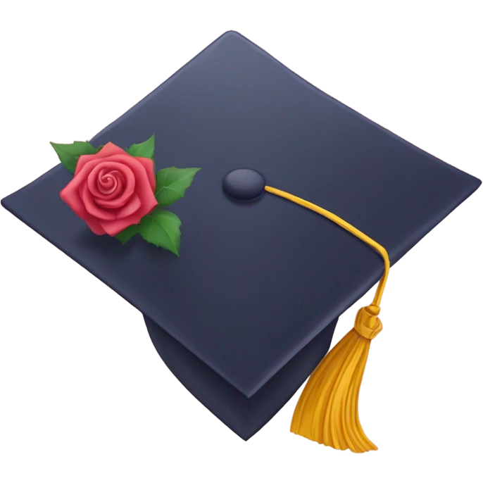 rose graduate hat emoji