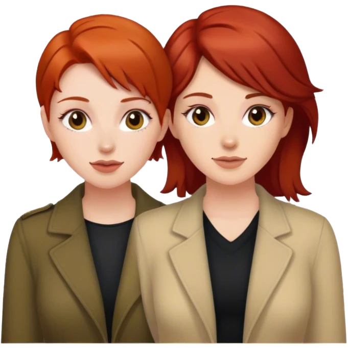 redhead and brunette lesbian couple emoji