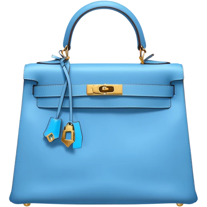 hermes kelly sky blue color bag  emoji