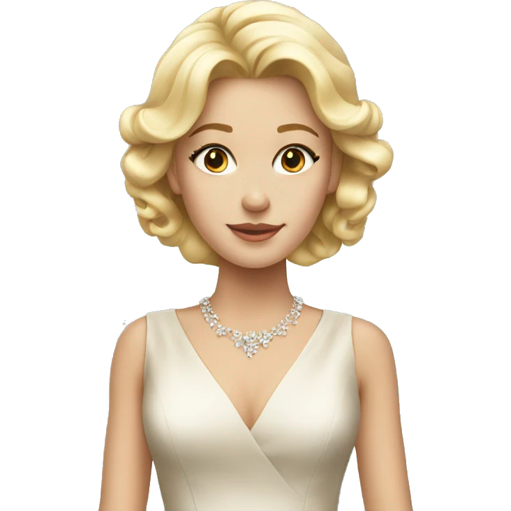 blonde girl in elegant dress emoji