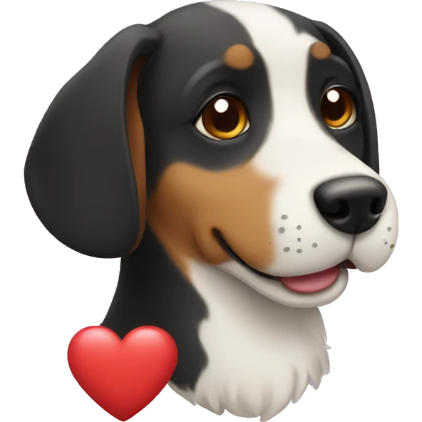 Dog with heart emoji