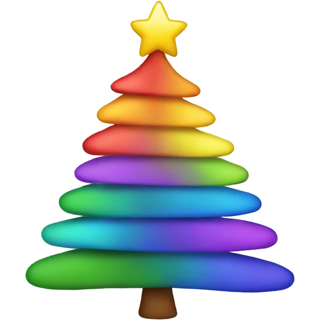 Rainbow Christmas tree emoji