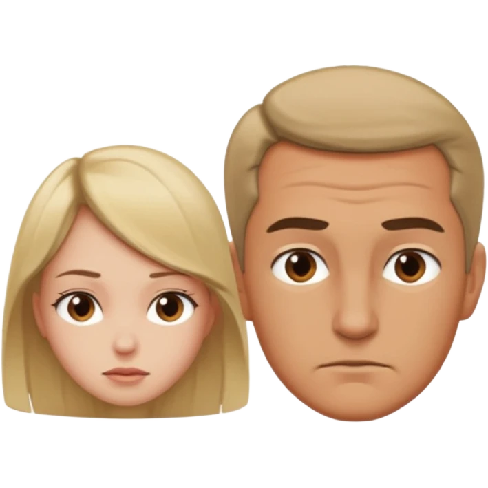 A girl looking down on a man twice his size  emoji