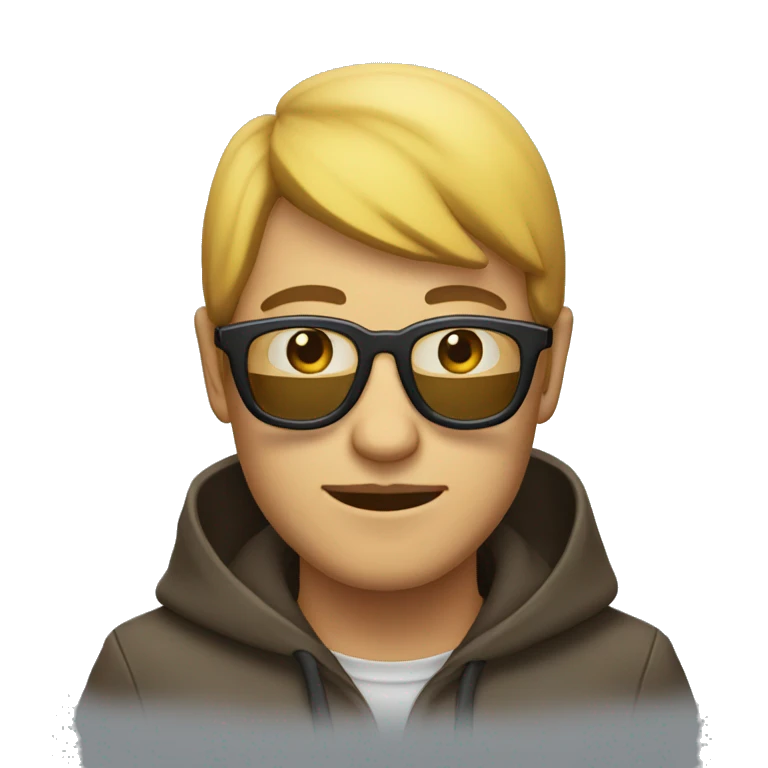 Homme avec une capuche et des lunettes  emoji