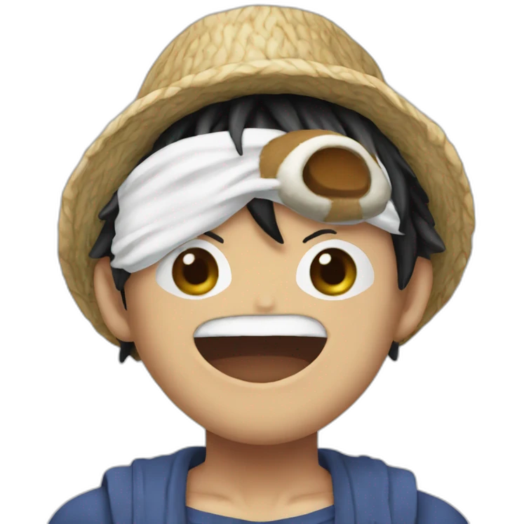 Luffy avec un masque de singe emoji