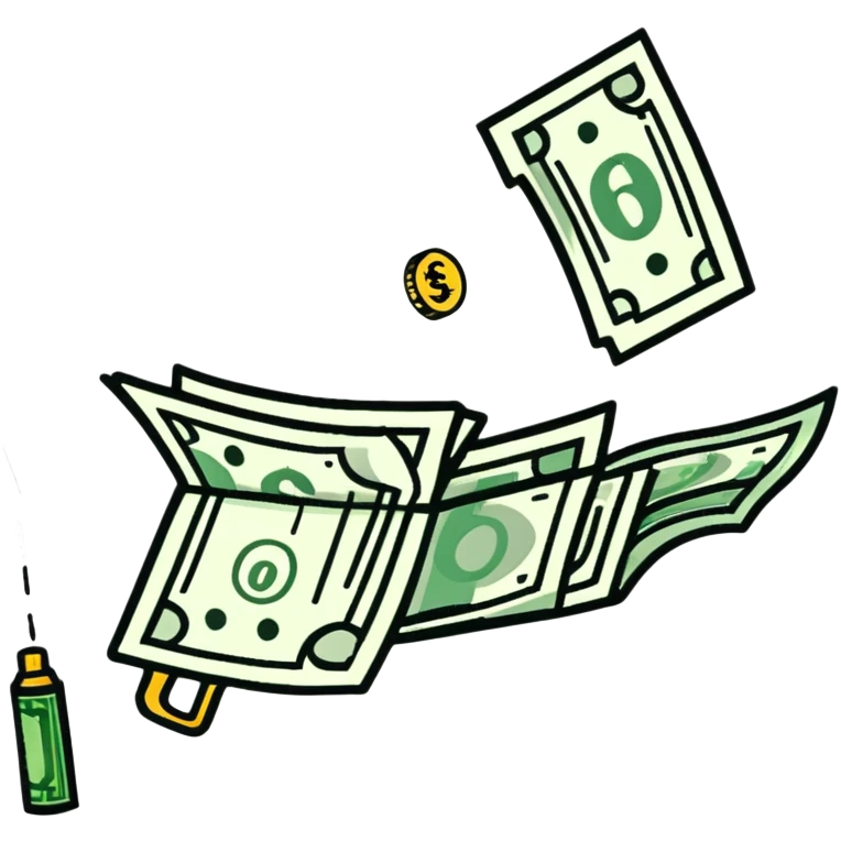 money gun spraying cash emoji