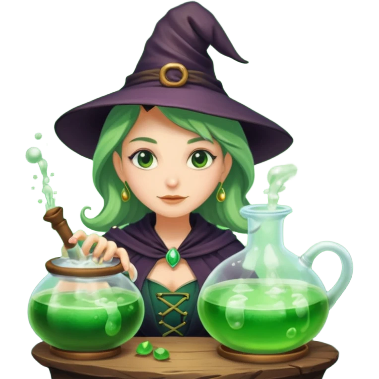 green witch cooking potion emoji