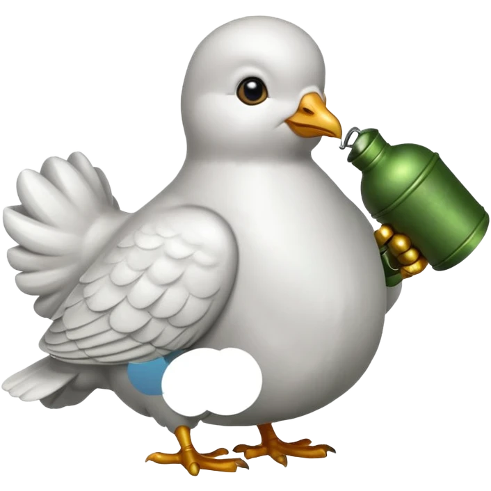 dove holding a grenade emoji