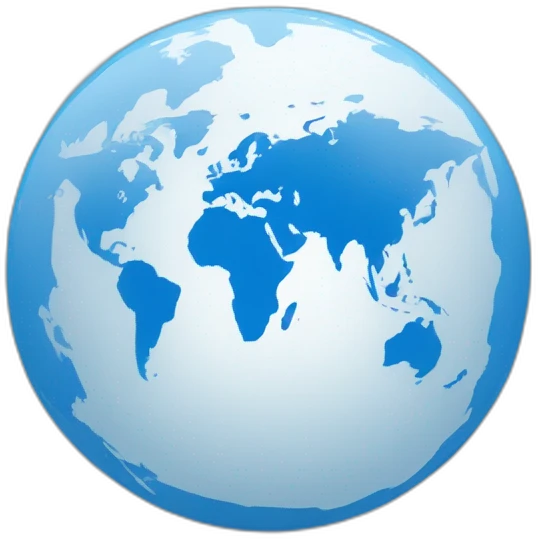 All blue world wide web globe, solid blue emoji
