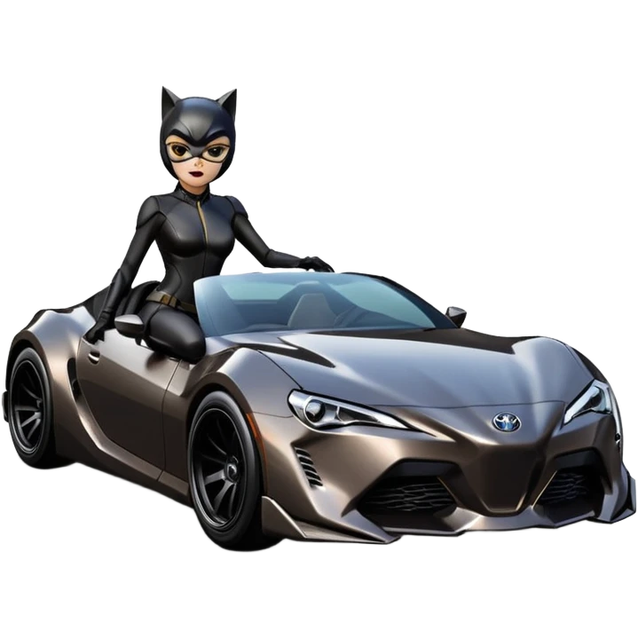  Catwoman’s aerodynamic opulent dark futuristic concept loosely based on 2013 Toyota 86 (flat long straight faceted mechanical body) lightweight stealthy street hot rod drifter  emoji