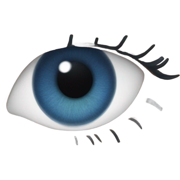 realistic dark blue eye with eyelid and eyelashes emoji