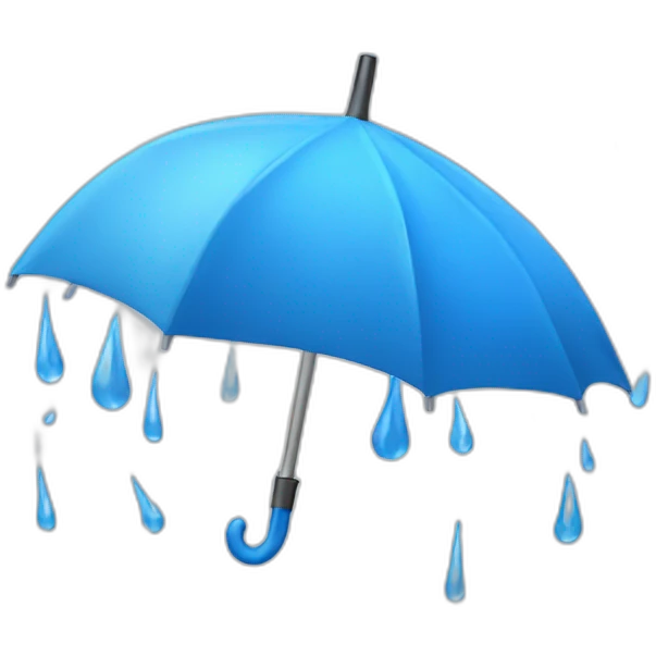Blue umbrella with rain of bills emoji