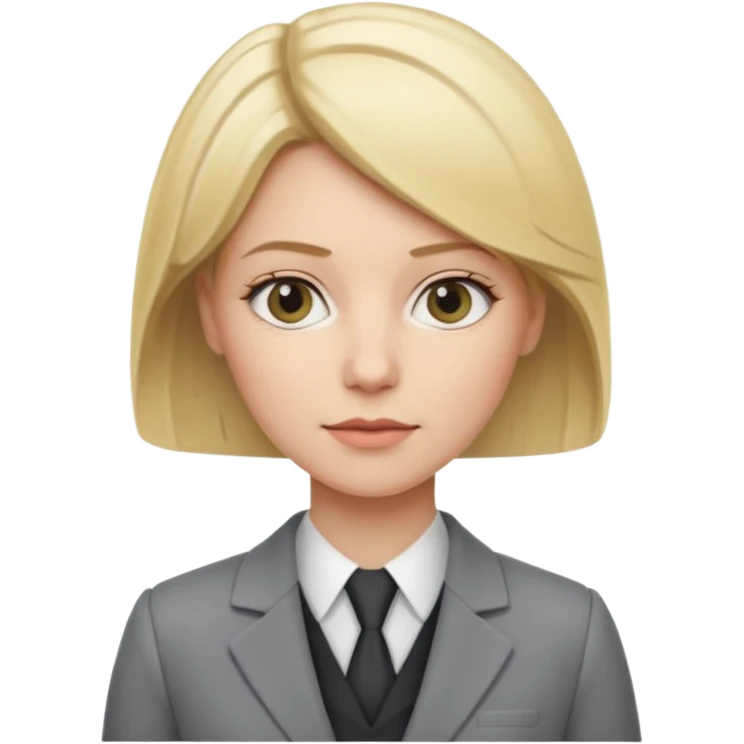 blond haired female lawjer grey suit emoji