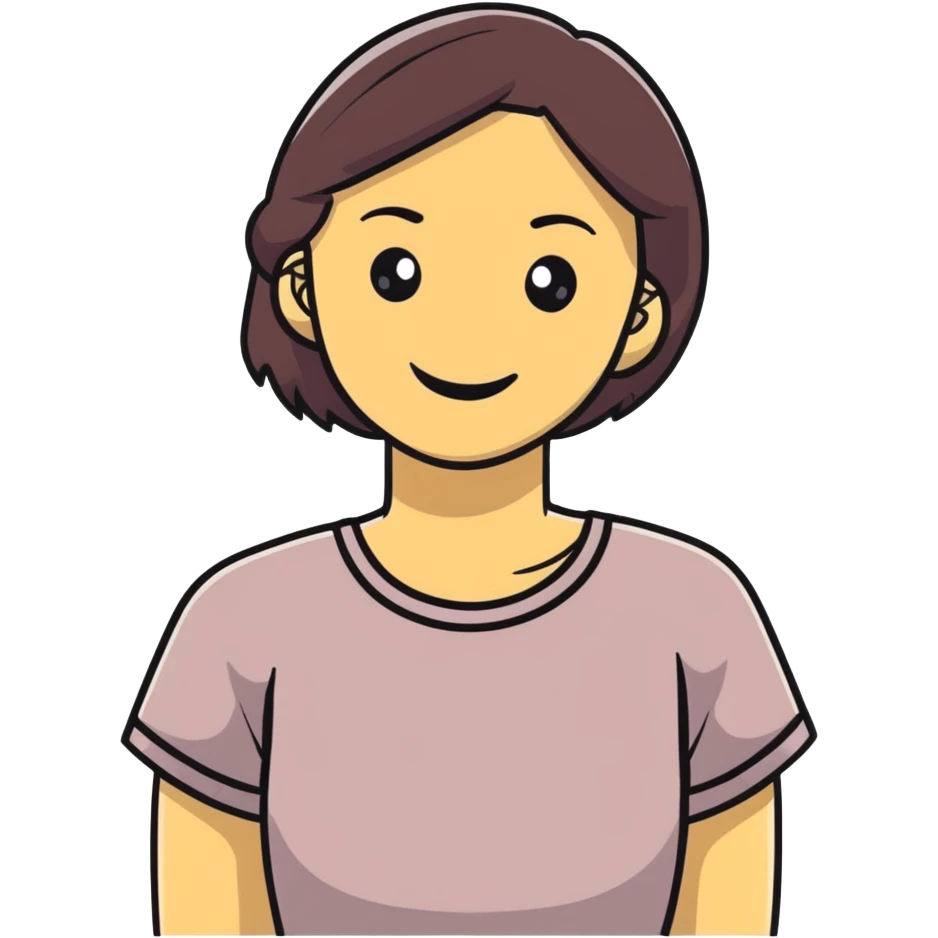 young adult woman with smile emoji