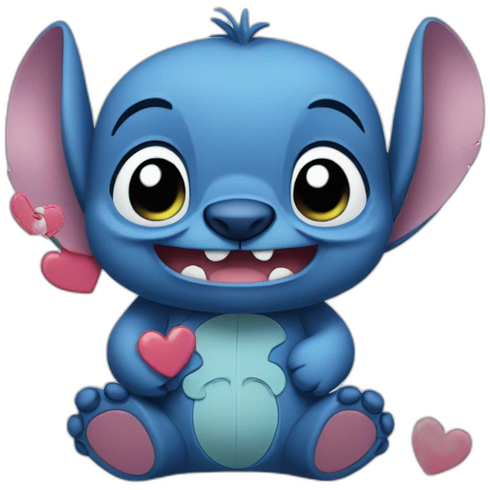 Stitch qui fait un coeur emoji