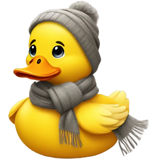 Yellow duck with a scarf emoji