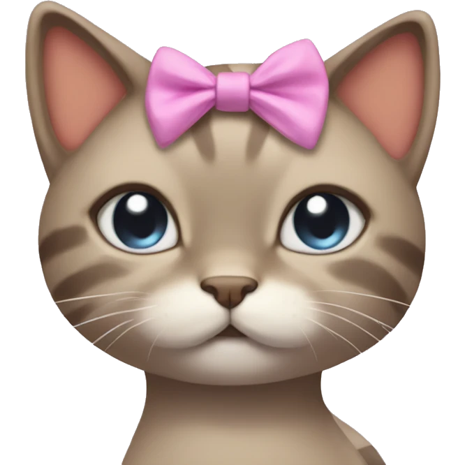 Cute aesthetic emoji cat having bow in head emoji