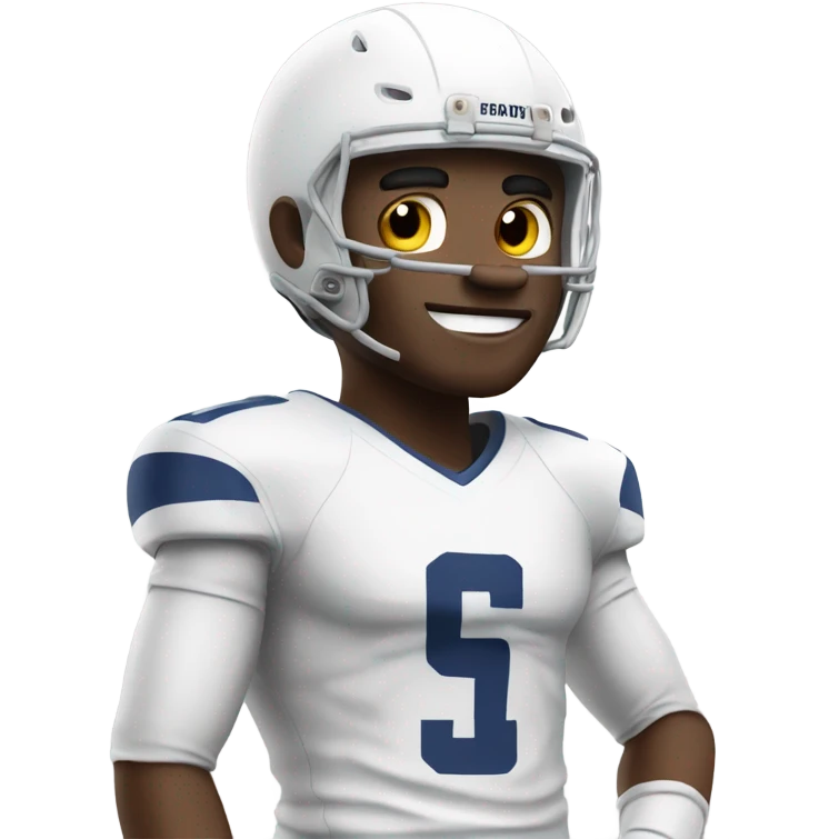 Football player in white pointy hat  emoji