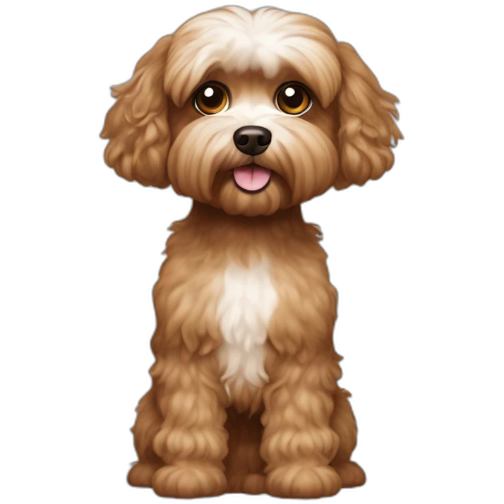 Brown shitzu Maltese poodle dog emoji