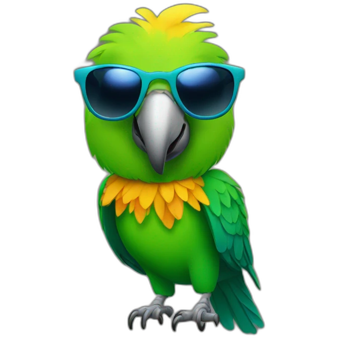 party-parrot-with-star-shape-sunglasses emoji
