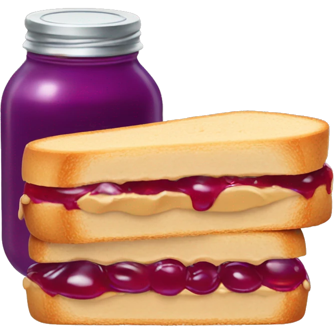 Peanut butter and jelly sandwich emoji