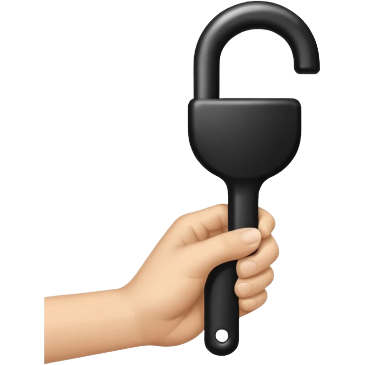 a hand with a black handle emoji