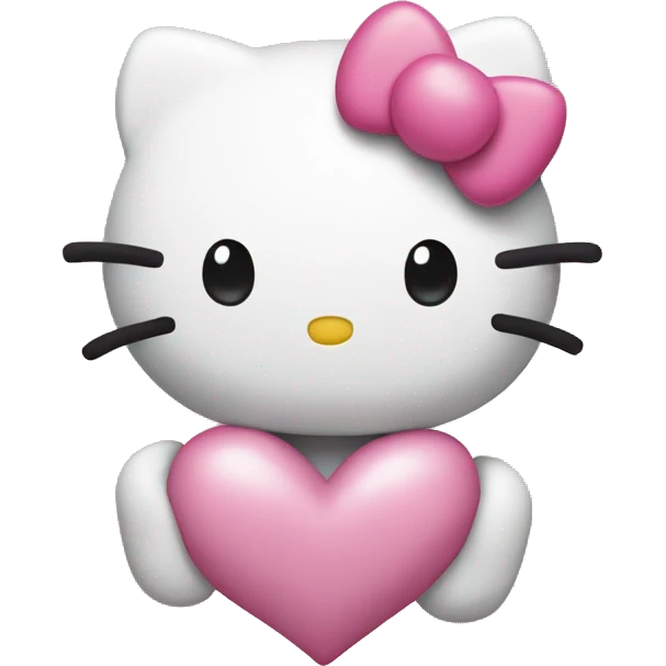 Hello kitty with hearts emoji