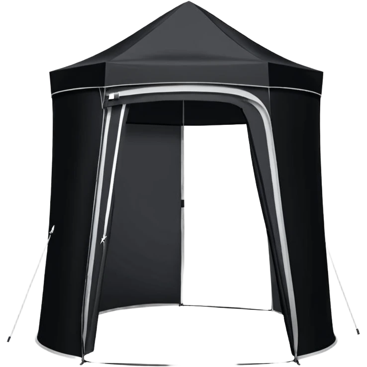 Tall Oval Narrow Pop up standing tent black for spray tan emoji