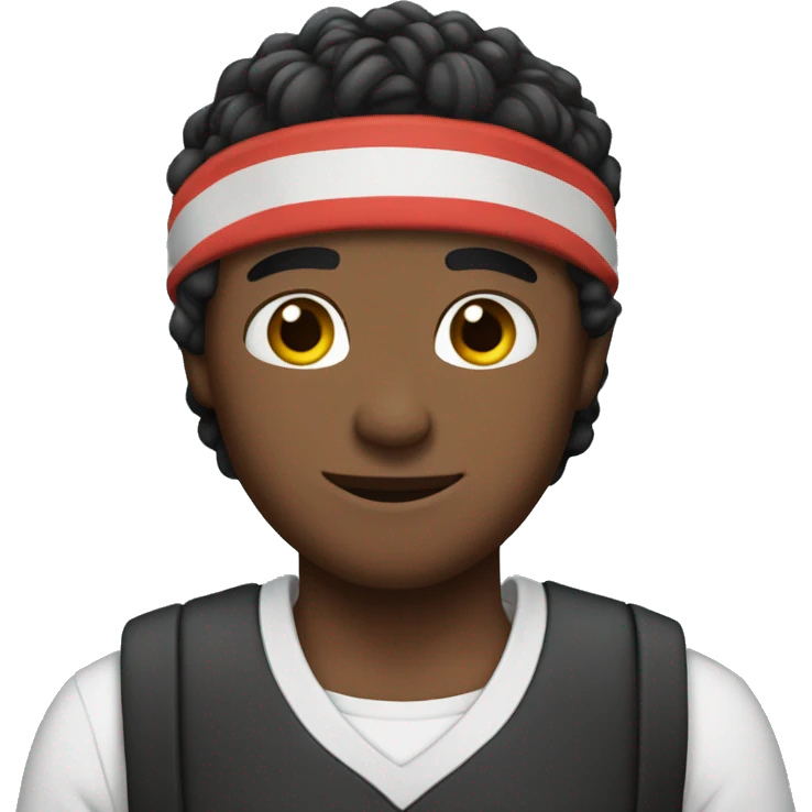 Brad pit emoji of him in a trainer outfit with a headband emoji
