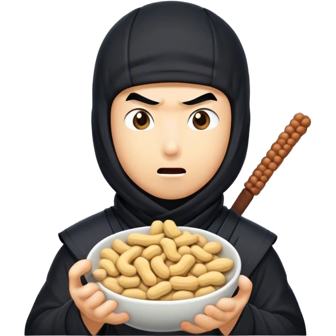Ninja eating peanuts emoji