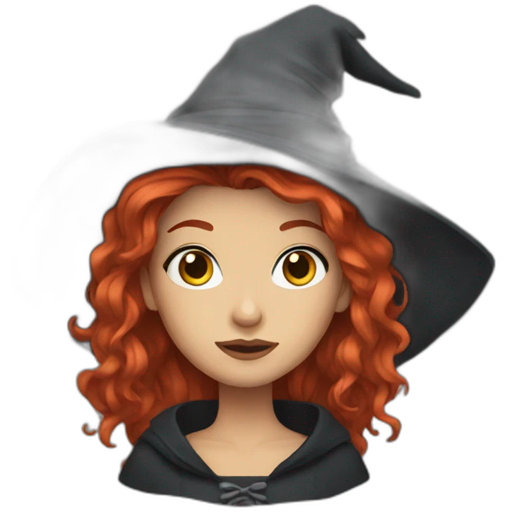 Witch red hair grey eyes emoji