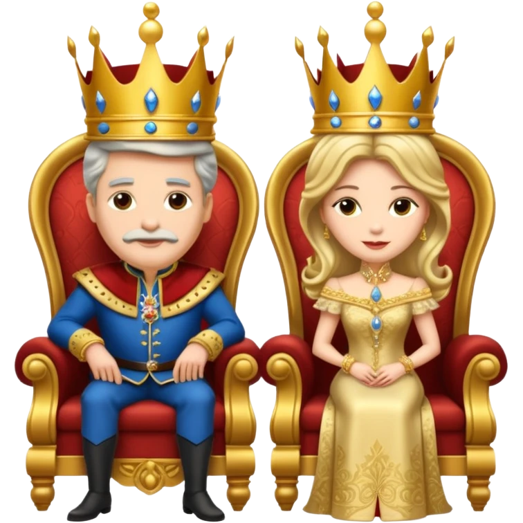 King and Queen in their thrones emoji