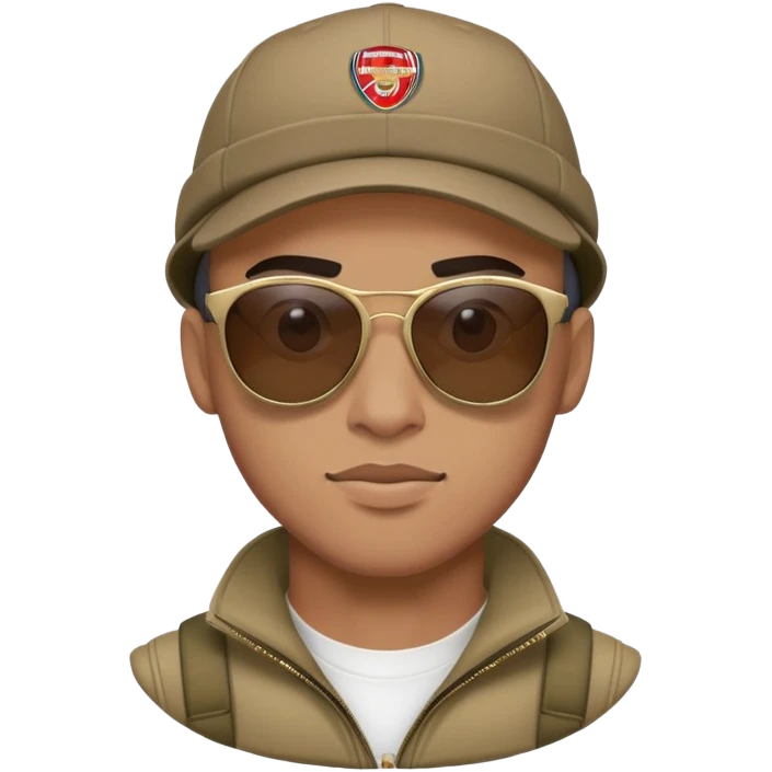 dude name hakim use sunglasses with arsenal cap emoji