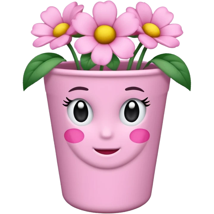 vaso branco com laço rosa sem flores emoji
