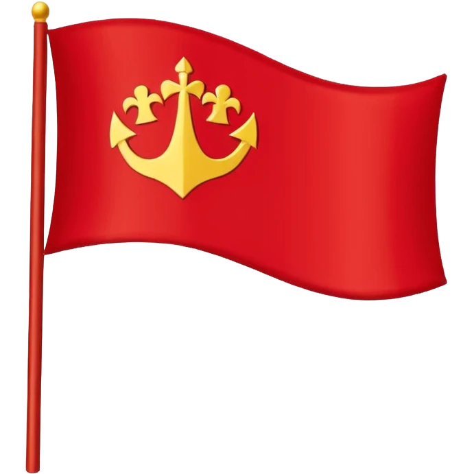 “Emoji-style red waving castle flag, flat clean lines, simple heraldic shape, no castle shown.” emoji
