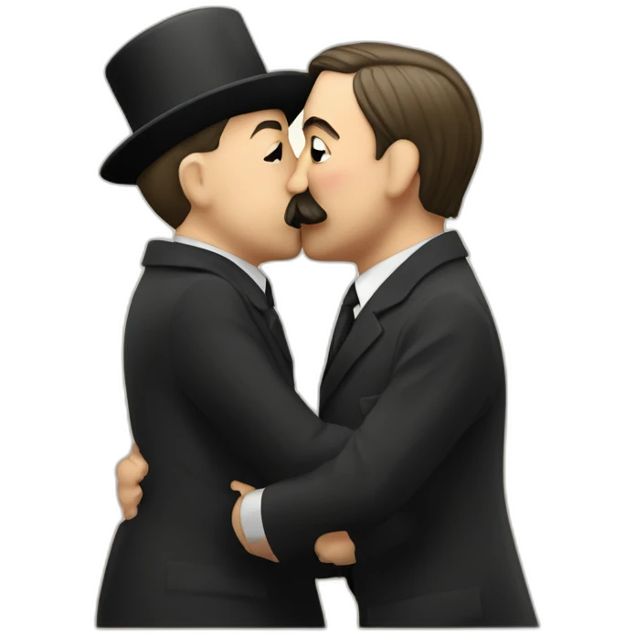 Adolf Hitler kiss a rabbi emoji