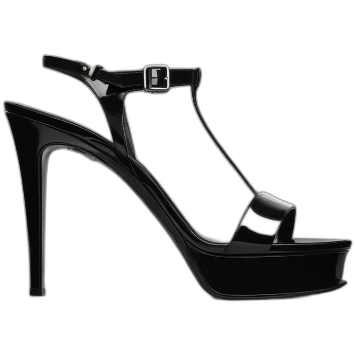 Ysl TRIBUTE PLATFORM SANDAL black PATENT LEATHER emoji