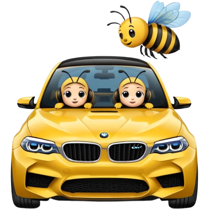 Bmw m5 f90 with cute bee driving  emoji