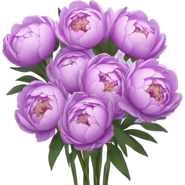 little purple Peonies in bouquet  emoji