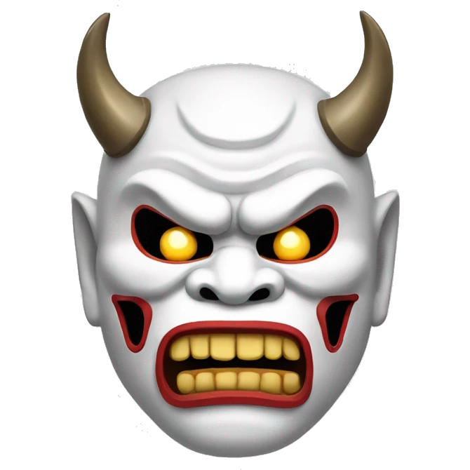 White Japanese Oni Mask emoji