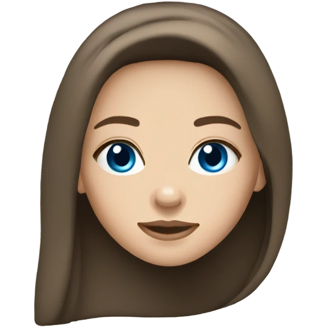 Pretty brunette girl with blue eyes  long hair light skin emoji