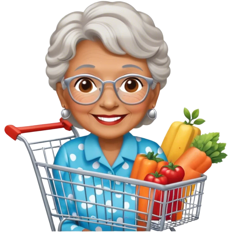 Polkadot Grandma in a Costco emoji