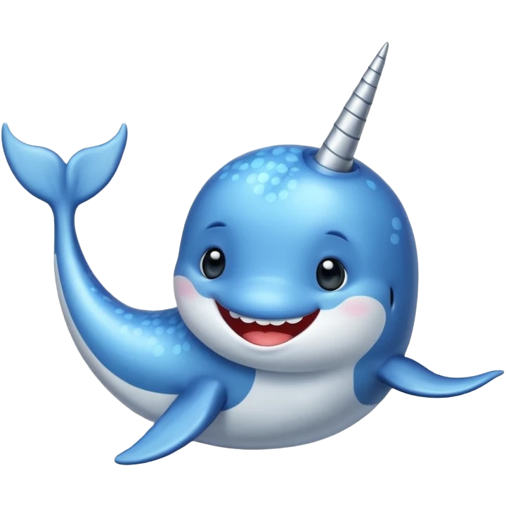 funy blue narwal emoji