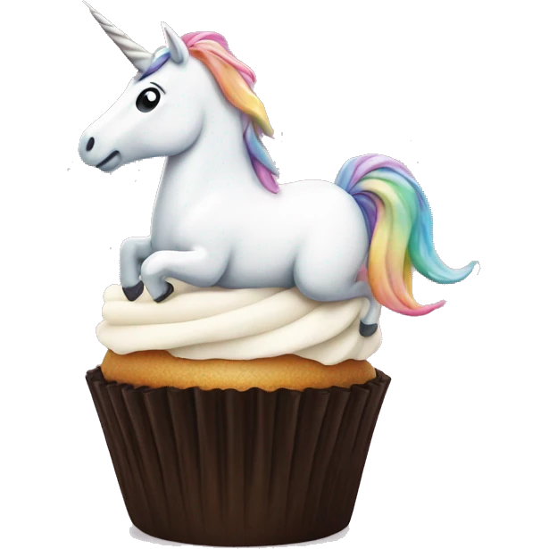 Unicorn on a cupcake emoji