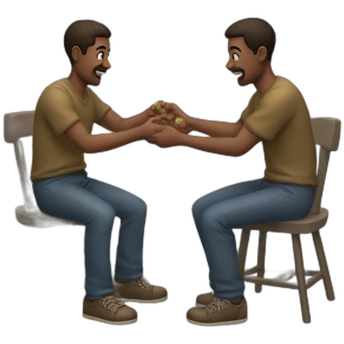 two mans chaking there hands emoji