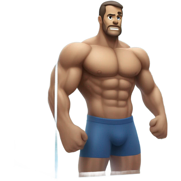 man abs inside a glass cube emoji